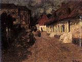 Fritz Thaulow Famous Paintings - Midnight Mass
